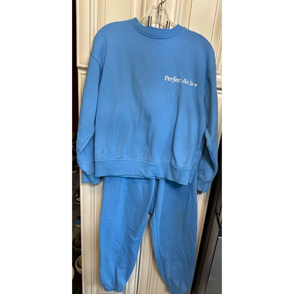 Universal Thread Girls Perfect As Is Sweatshirt And Jogger Set Blue XS